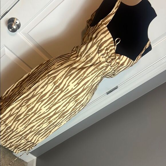 BNWT - BACKYARD ROSES RYDER MINI BROWN ZEBRA PRINT DRESS - Picture 3 of 11